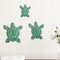 Sea Turtle Metal Wall Art Nautical 3D Hanging Decor Vintage Coastal Set 3 Pack